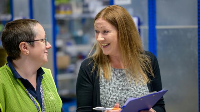 Two women are in conversation