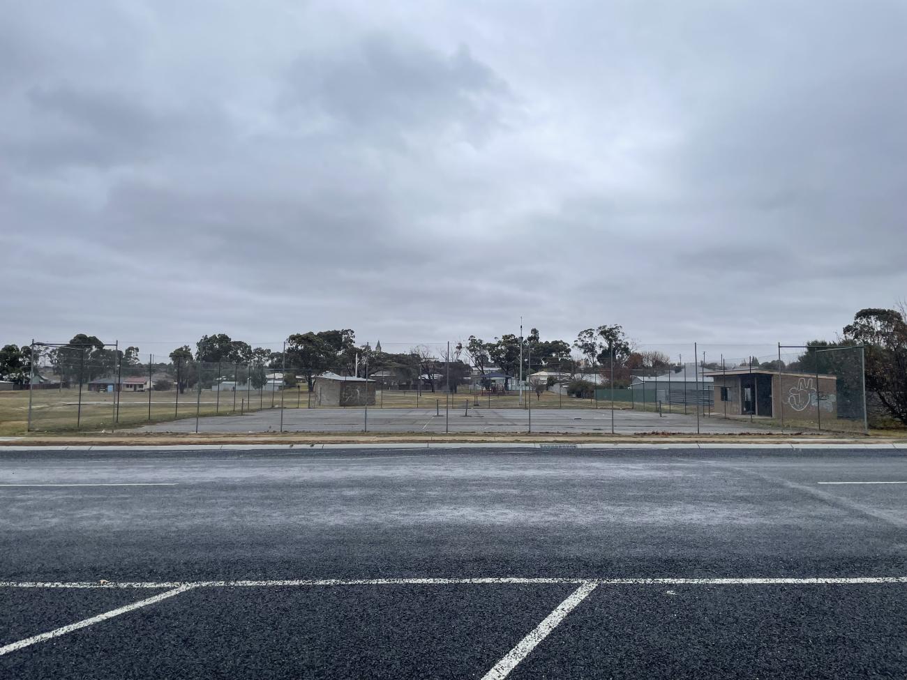Kokoda Park Tennis Courts on a rainy day