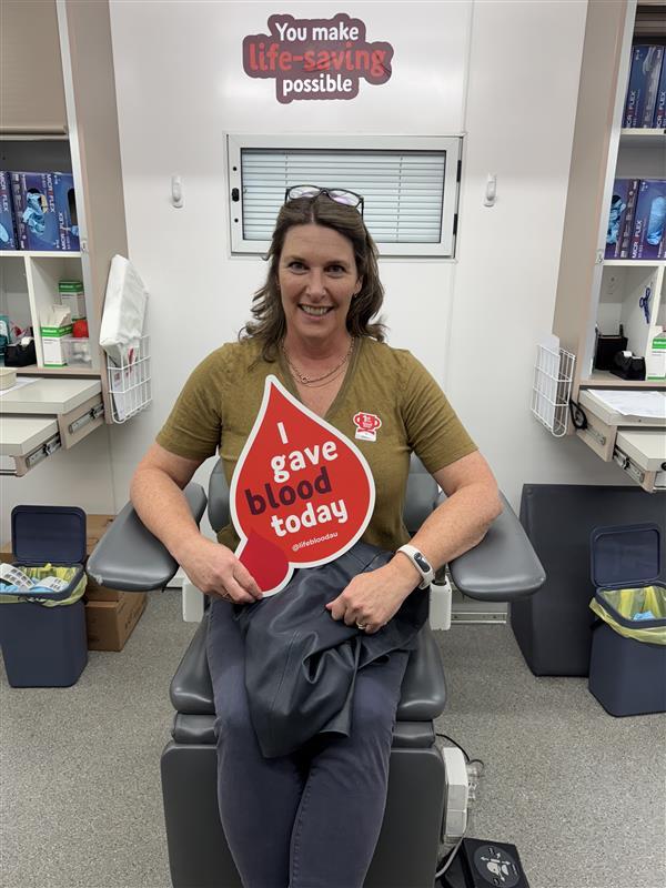 Jo at the Blood Donation Bus
