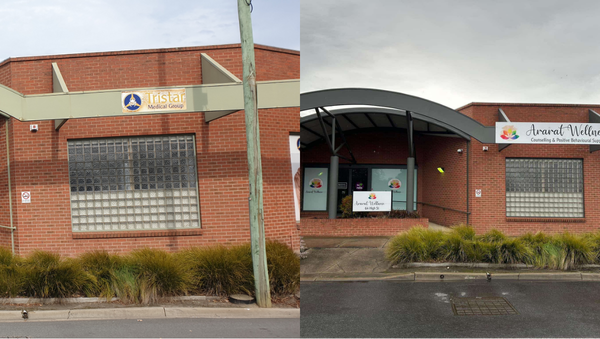 Ararat Wellness facade before and after