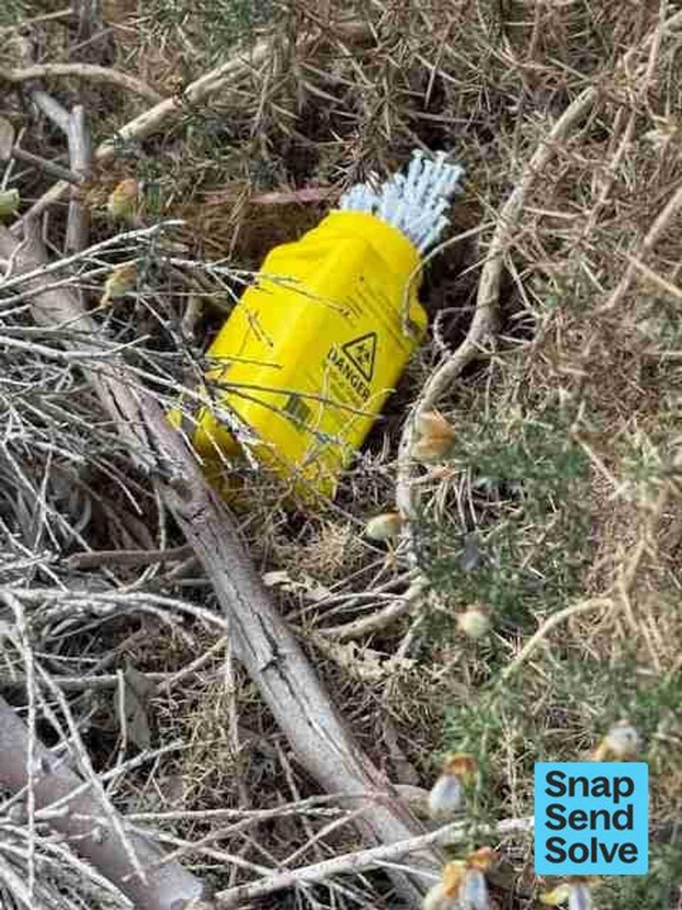 Sharps dumped on private property 