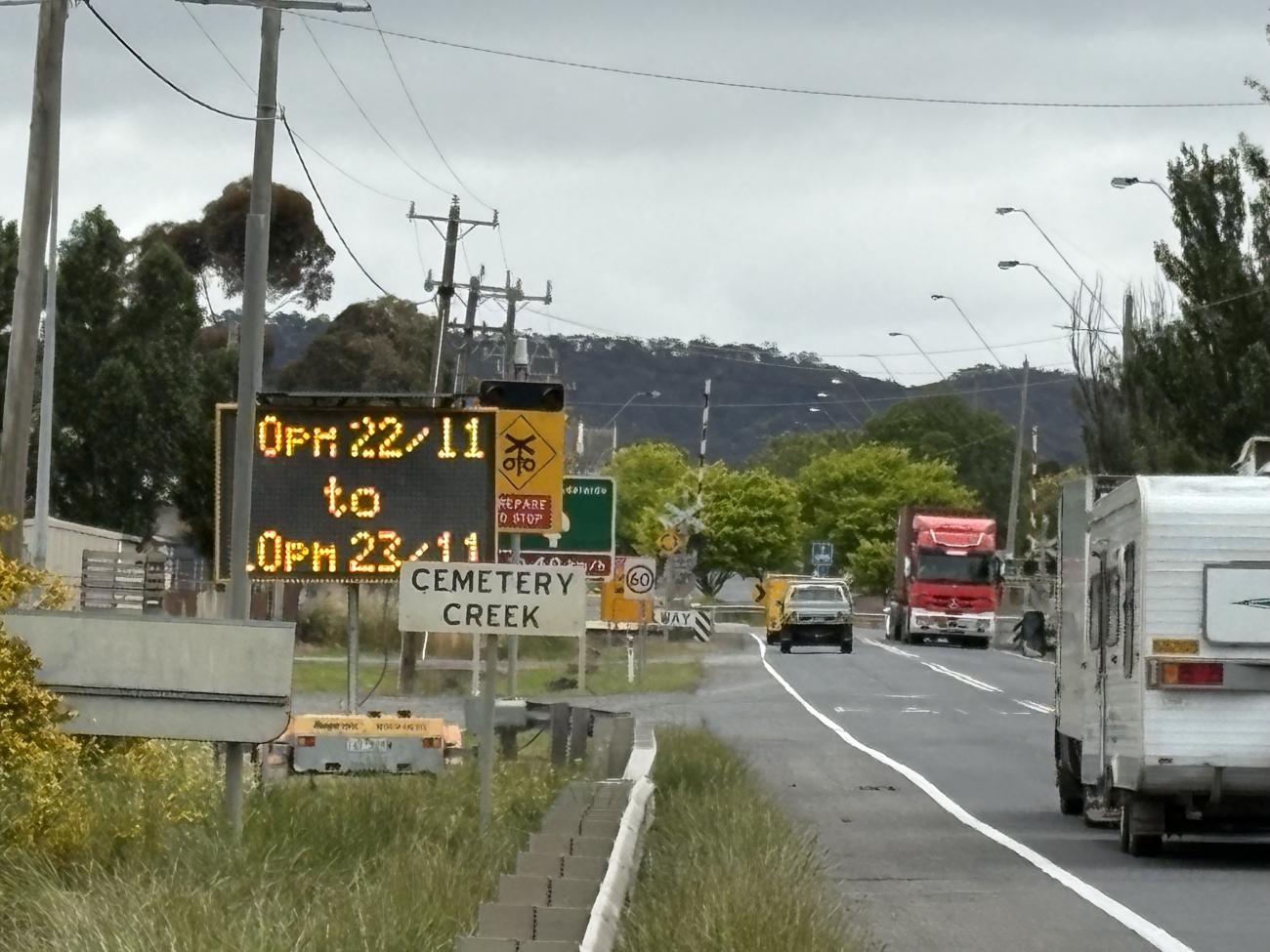 Level crossing in Ararat over Western Highway