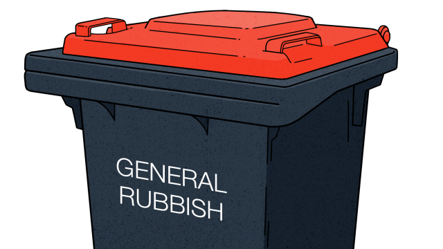 Waste Bin Red Lid
