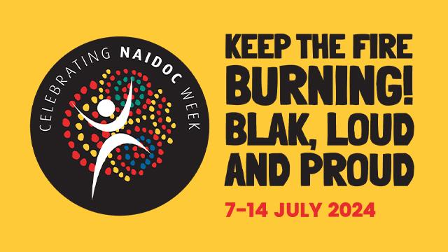 2024 NAIDOC Week Poster featuring artwork Urapun Muy by Deb Belyea