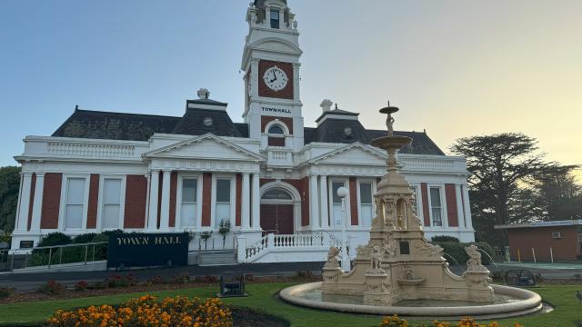 Majestic shot of Ararat Town Hall at sunset