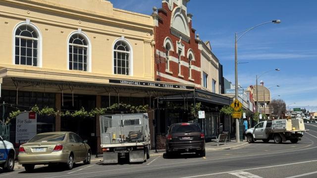 A view of a series of buildings in Barkly Street Ararat
