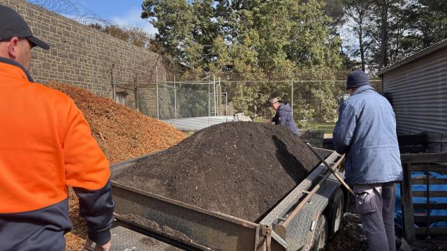 Council compost at the community gardens