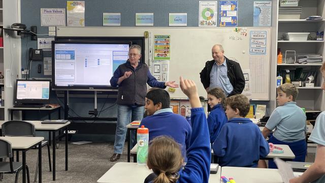 Bob Sanders at St Mary's Primary School