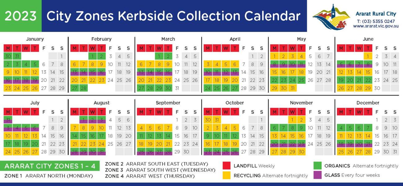2023 Bin Collection Calendar