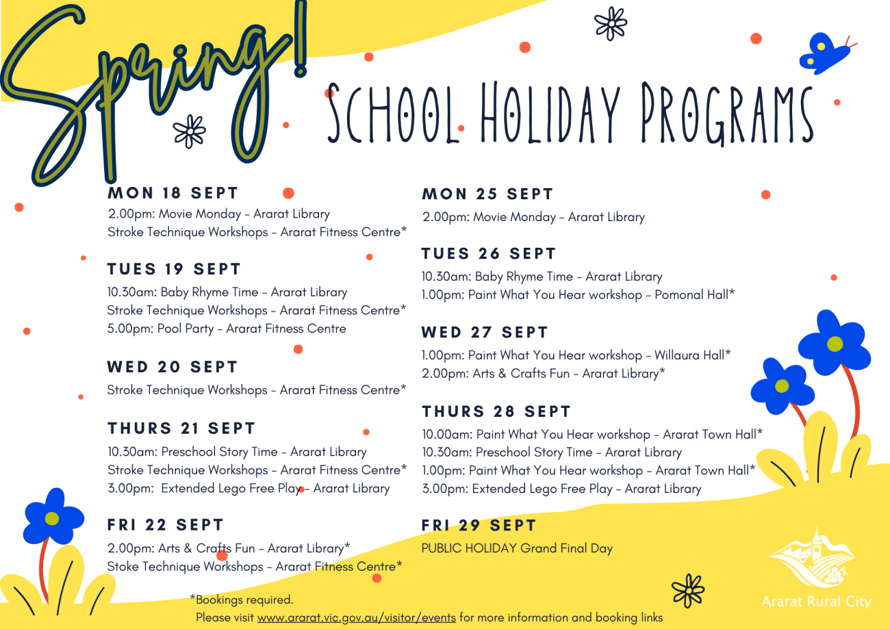 Spring school holiday flyer