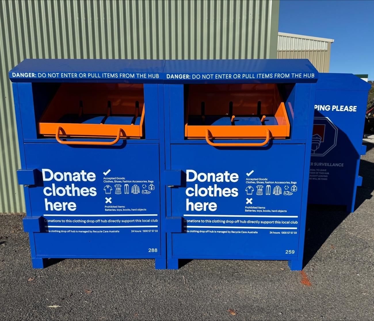 clothing donation bins