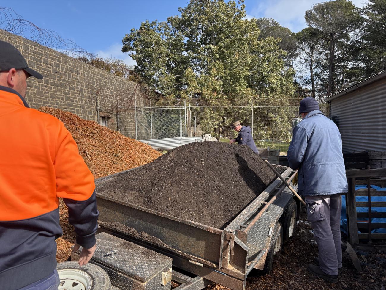 Council compost at the community gardens