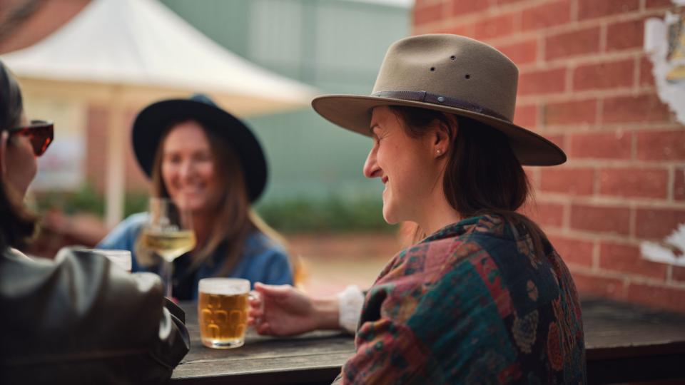 The beer garden at the Leopold Hotel